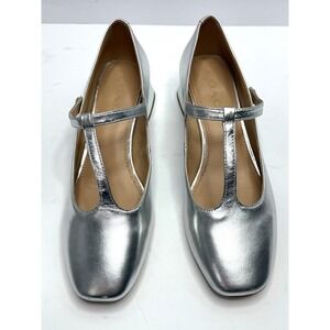 COACH Women's Angelina T-Strap Mary Jane Pumps Size 6B Silver NWT and BOX